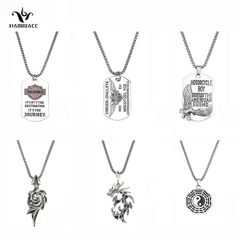 Vòng Cổ XIAOBOACC Mặt Dây Chuyền Thép Titan Thời Trang Hàn Quốc, Tiệc Hip Hop Khủng Long Dành Cho Nam Nữ