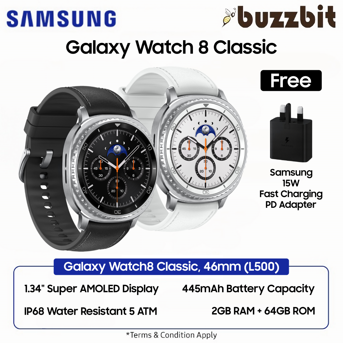 SAMSUNG Galaxy Watch8 / Watch 8 | 40mm / 44mm / Classic | Smartwatch With 15W Adapter | Samsung Malaysia Warranty
