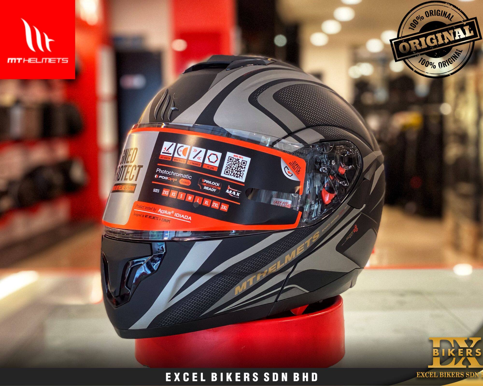 MT HELMET ATOM TECH SX1 MATT BLACK/GREY/GOLD/ MT HELMET MODULAR