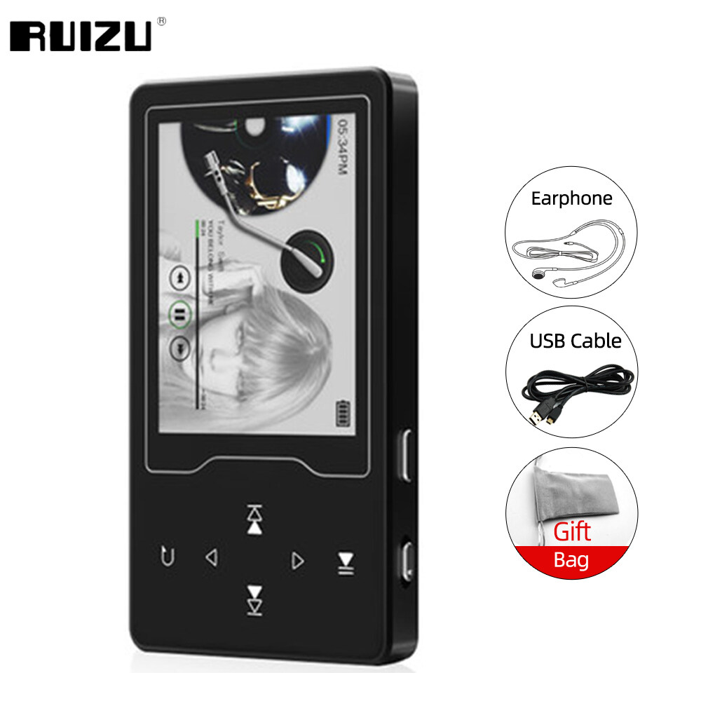 Máy Nghe Nhạc MP3 Kim Loại RUIZU D08 8GB Chính Hãng Mới Nhất, Máy Phát Video Ebook Âm Thanh FM Không Mất Âm Thanh HIFI Màn Hình Màu Lớn 2,4 Inch HD Có Loa Tích Hợp