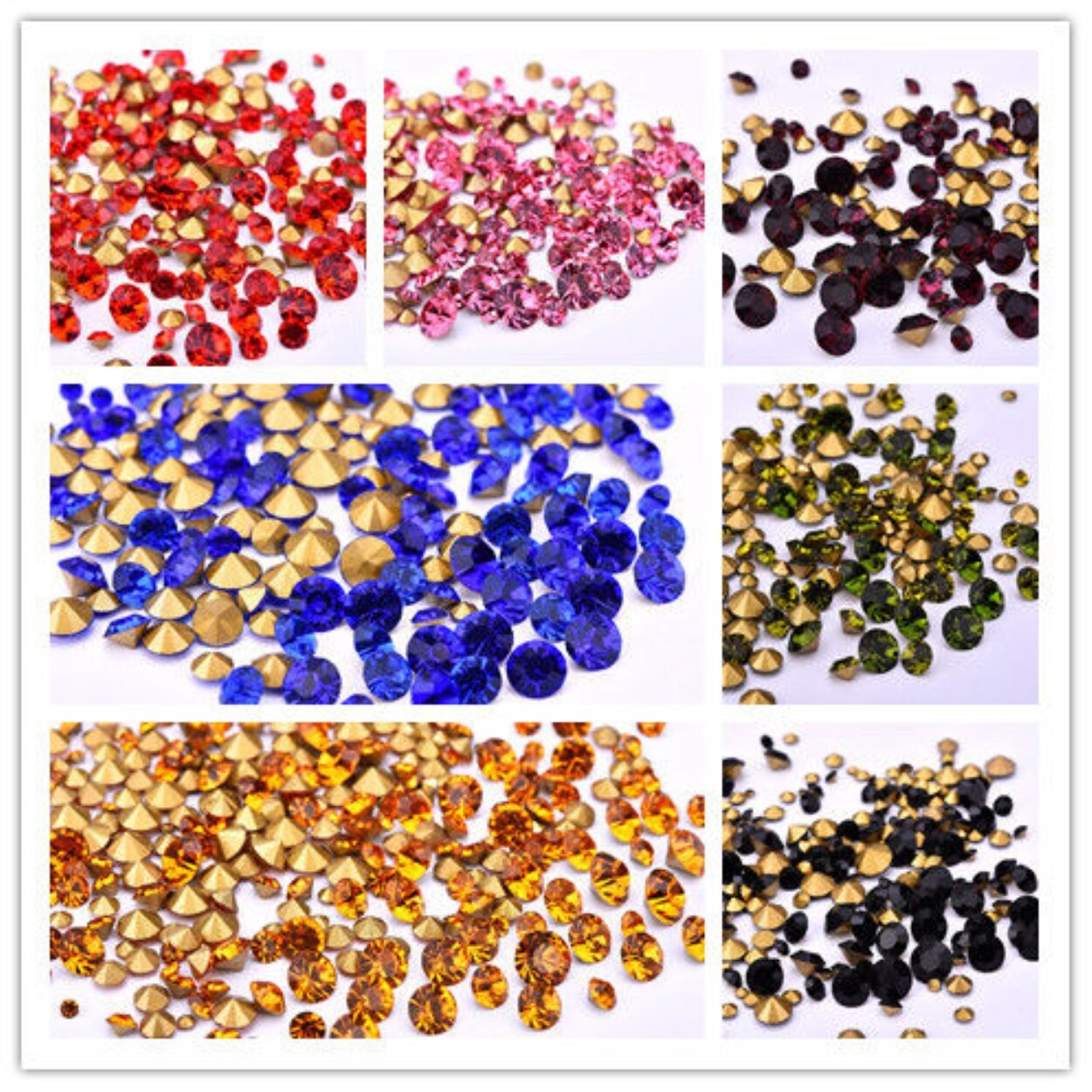Gambar Web celebrity style mixed pile bottom drill nail tip AAA diamond drill size 7 colour drill nail nails auger adorn article the bride