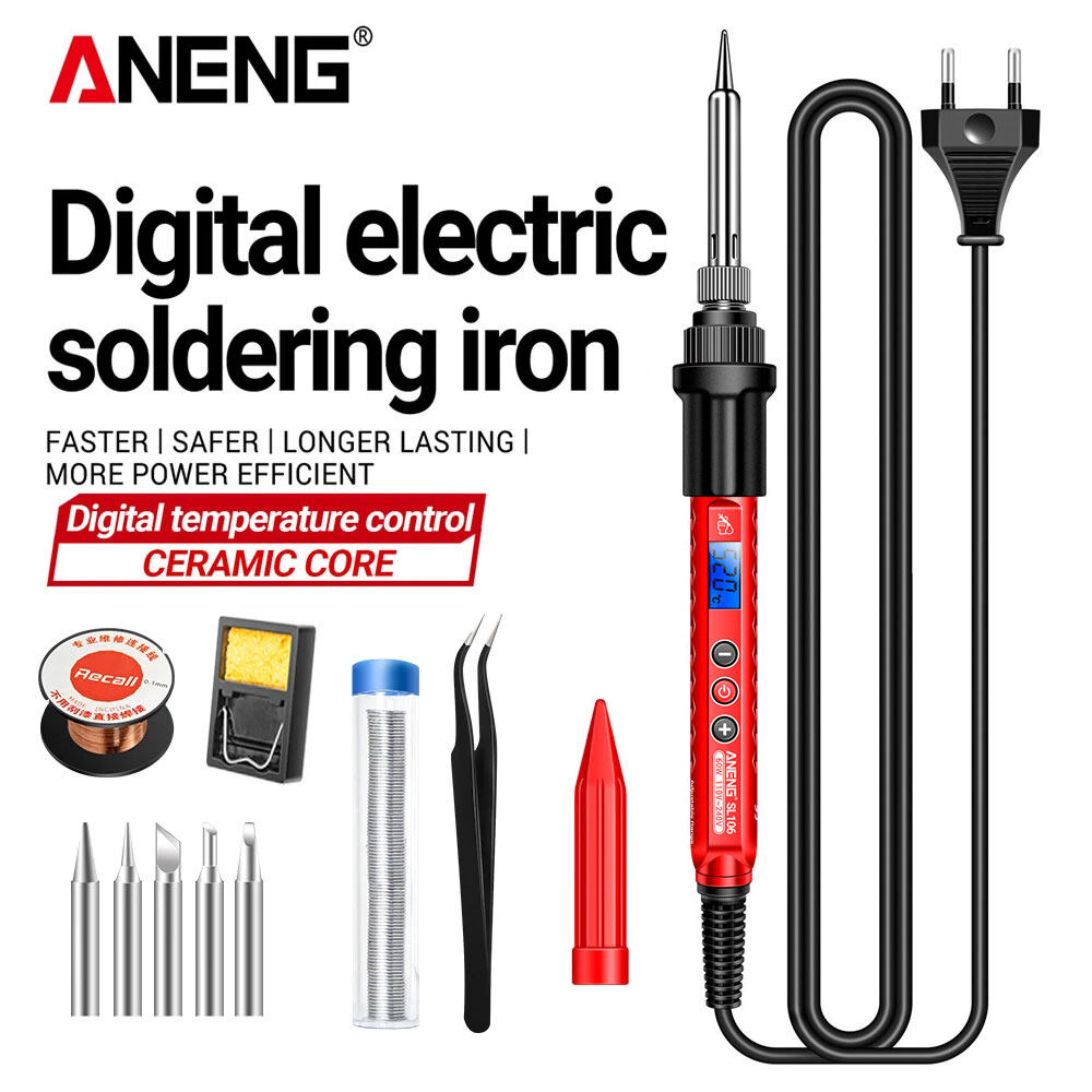 Aneng SL106 Mỏ hàn điện chúng tôi/rắc cắm Châu Âu 11 Bộ 220V 110V có thể điều chỉnh nhiệt độ Thiết bị hàn hộ gia đình dụng cụ điện