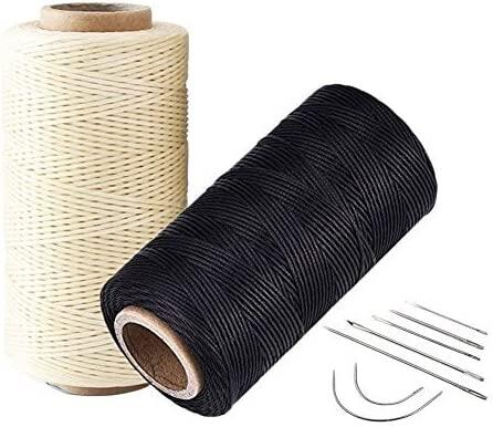 Dây đầu cuộn chỉ khâu da 260m 150D 1mm Dây thừng phẳng dài 284 yard, để sửa chữa, chịu lực cao da, da thủ công tự làm 1 cuộn