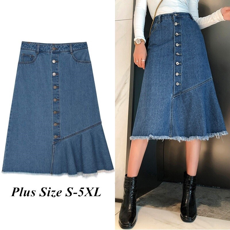 Buy Codaisy Knee Length Denim A-Line Blue Skirt (26) at Amazon.in-hanic.com.vn