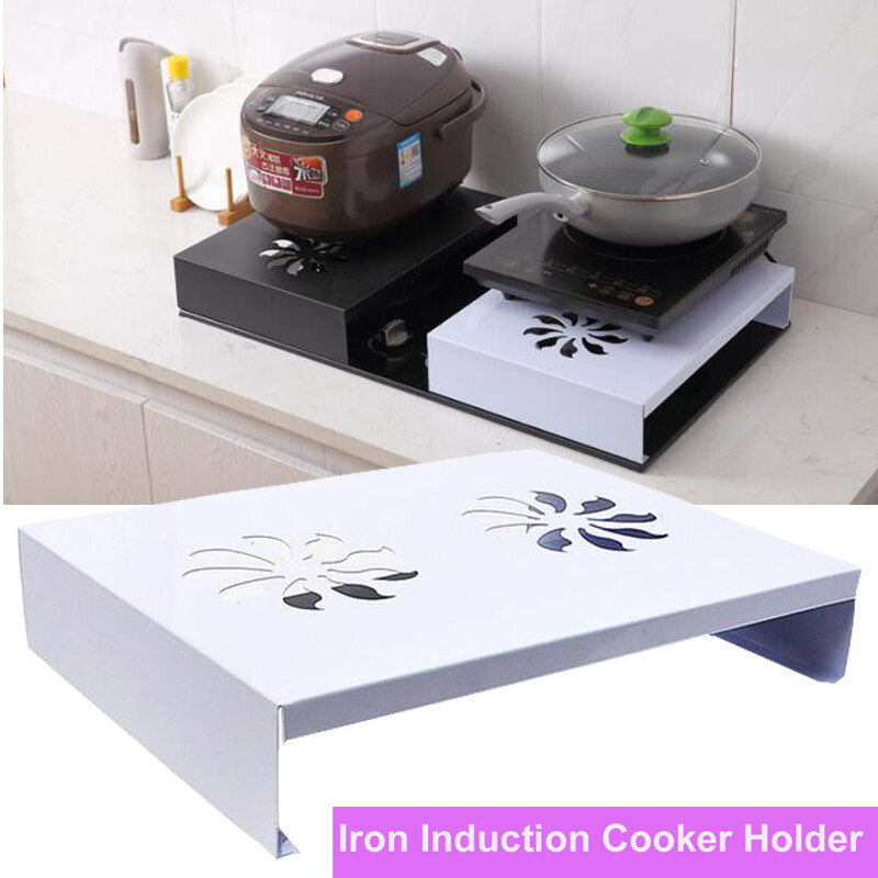 Gambar Iron Induction Cooker Holder Shelf Kitchen Gas Stove Cover Microwave Oven Storage Rack Organizers