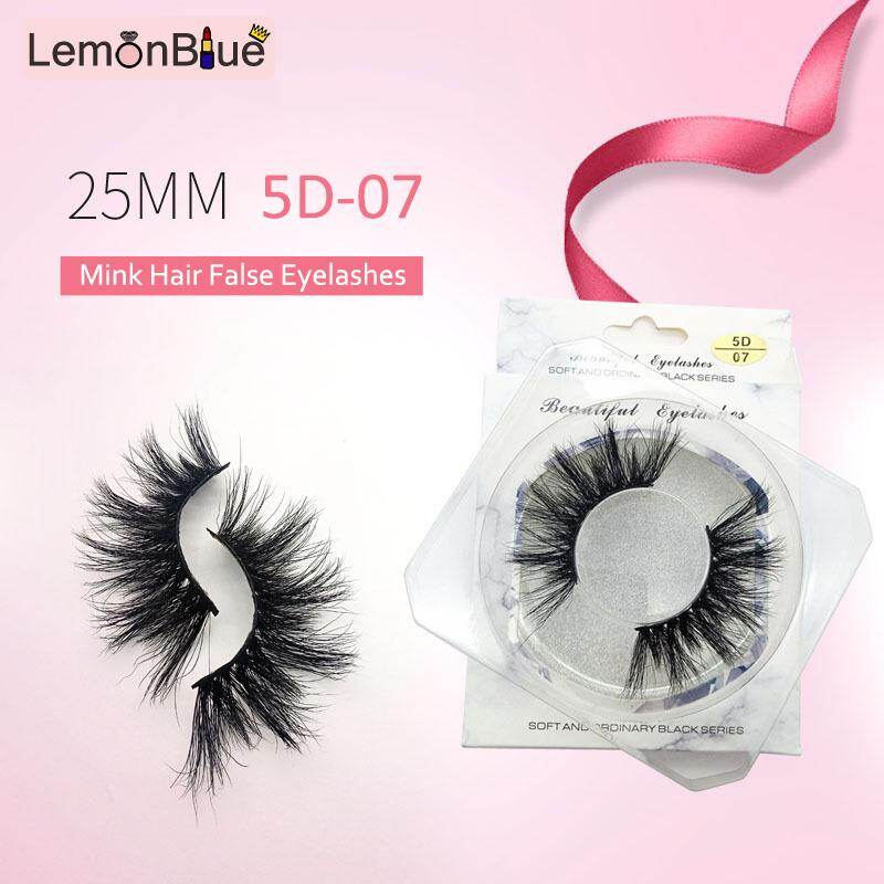 Gambar LemonBlue 1 Pair 25mm False Eyelashes Thick 5D Mink Lashes Makeup Dramatic Long Lashes