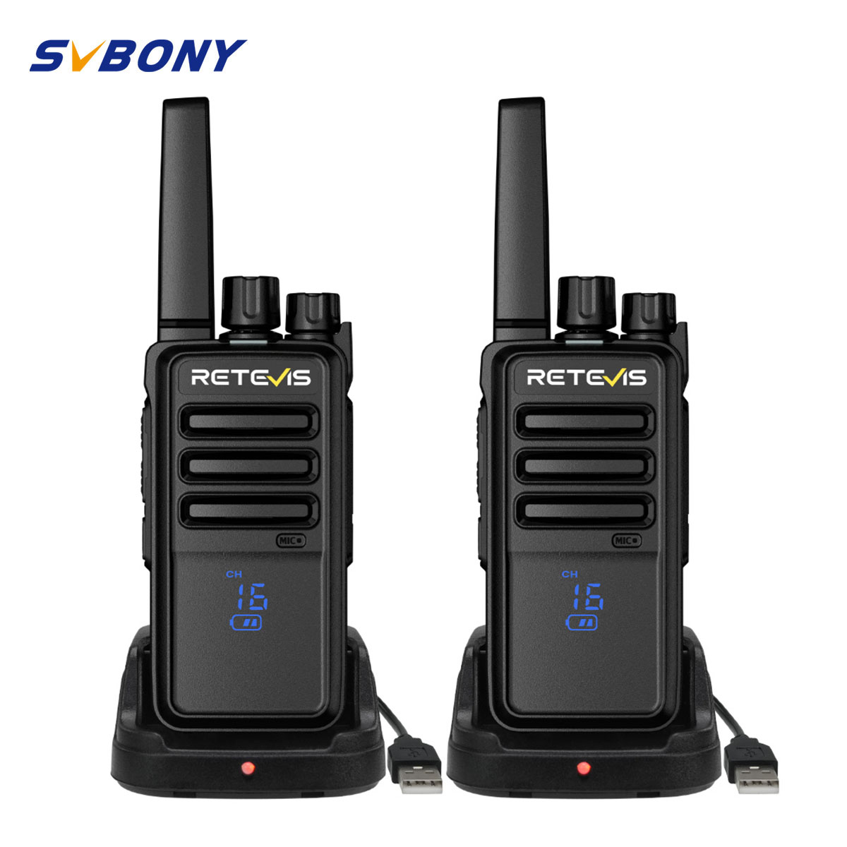 Retevis RT68H RT668H Two Way Radio Long Range Channel Display VOX Hands Free Keylock Rugged with USB Charging Base for Trip Camping Hiking Family (2 Pack) ราคา 2,939 บาท*ส่งฟรี