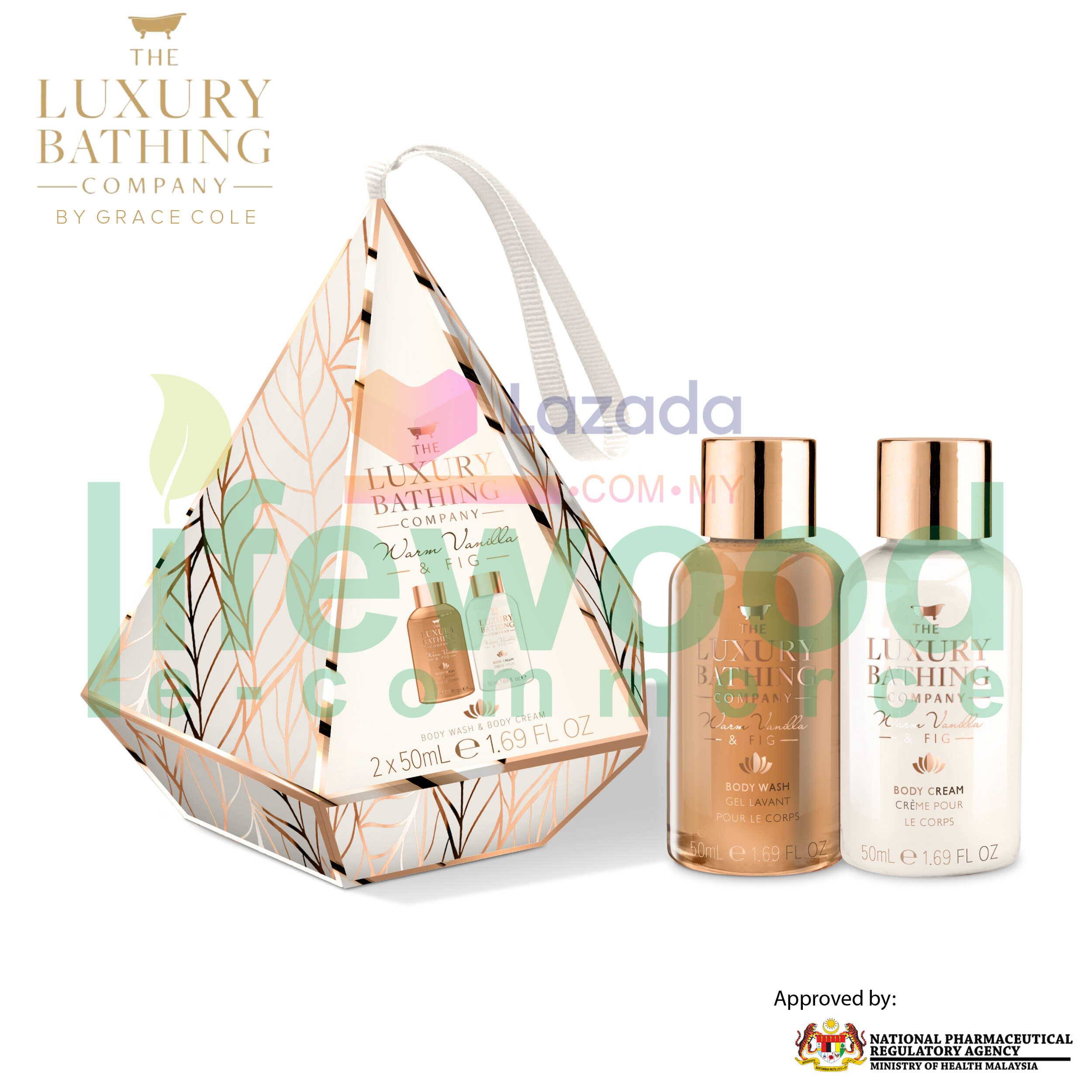 Gambar THE LUXURY BATHING COMPANY Beauty Bliss 50ml Body Wash and 50ml Body Cream.