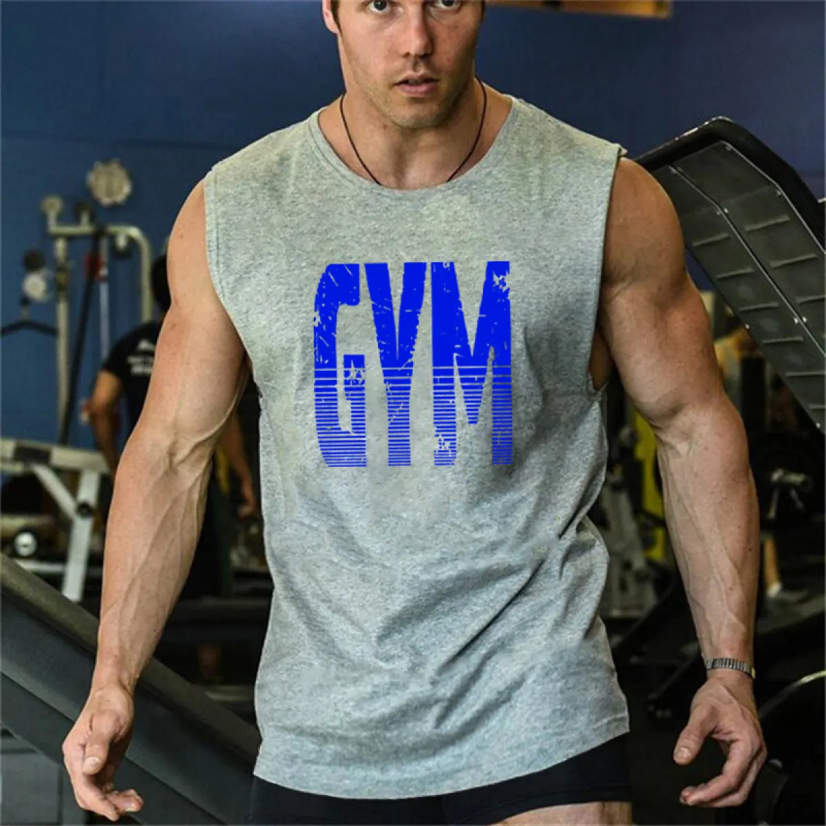 Men gym Tank Top Vest Stringer sportswear Cotton Singlets Muscle Undershirt