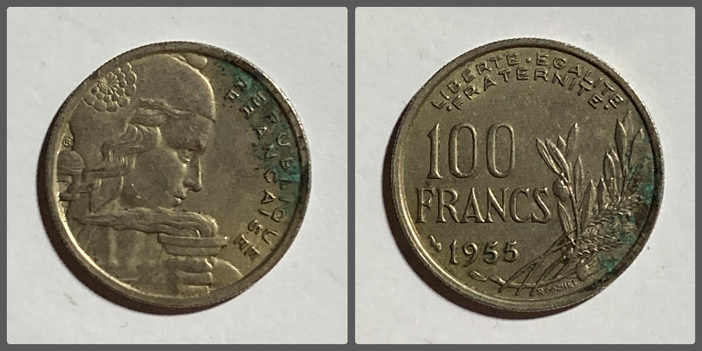 France hotsell 1955 100 franc coin