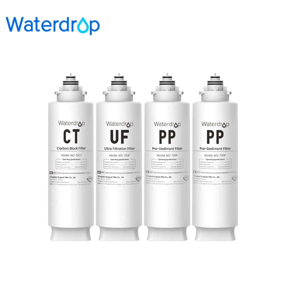 Water Filter Waterdrop Countertop Filter System, 5-Stage Stainless Steel Countertop Filter, 8000 Gallons Under Sink Water Filter