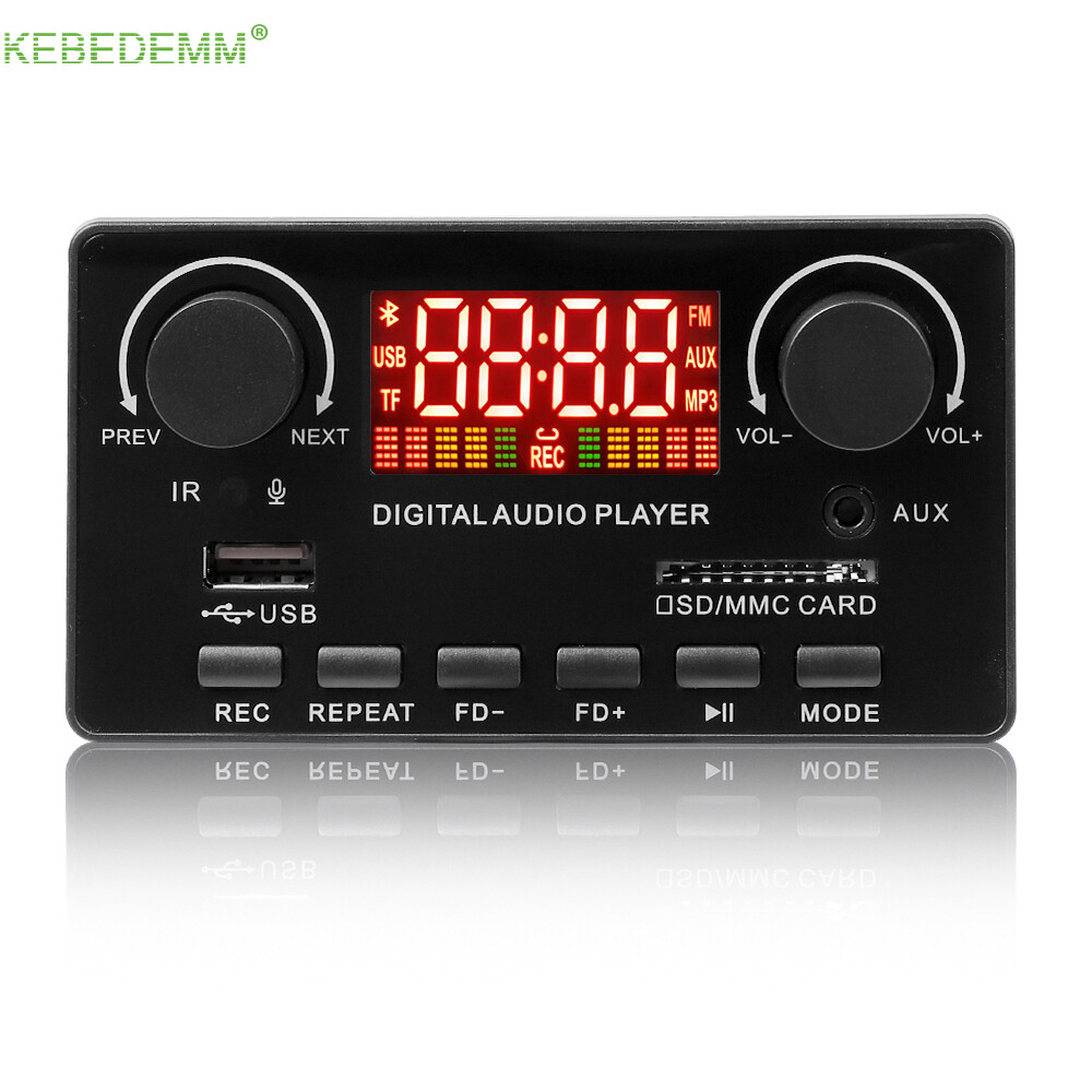Kebedemm bộ khuếch đại 80w máy nghe nhạc mp3 bảng giải mã wav mô-đun radio fm xe hơi 7v-25v hỗ trợ tf usb aux ghi âm cuộc gọi rảnh tay