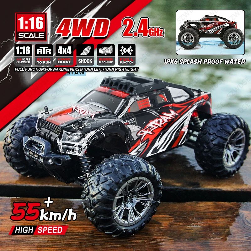 KOWAH - 1/16 4WD High speed drift competitive racing 50 km/h Remote control racing buggy can be modified with tail fins ราคา 1,342 บาท*ส่งฟรี