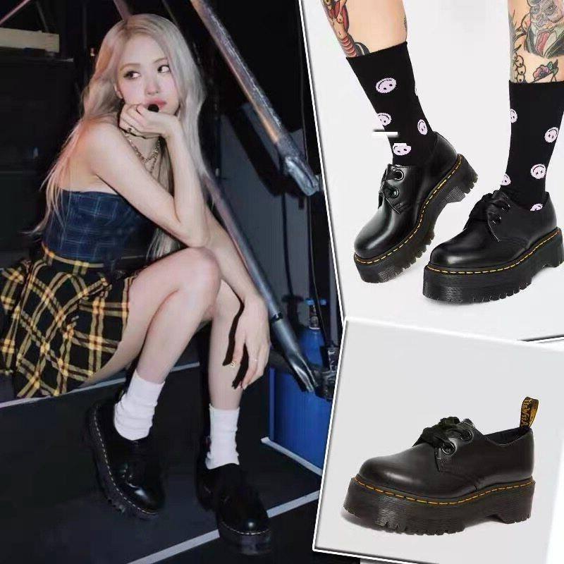 Doc Dr. Martens ROSÉ Giày Đế Bằng1461 Mary Jane 2-Mắt Chính Hãng Cho Cả Nam Và Nữ Giày Công Sở Trang Trọng Kiểu Anh
