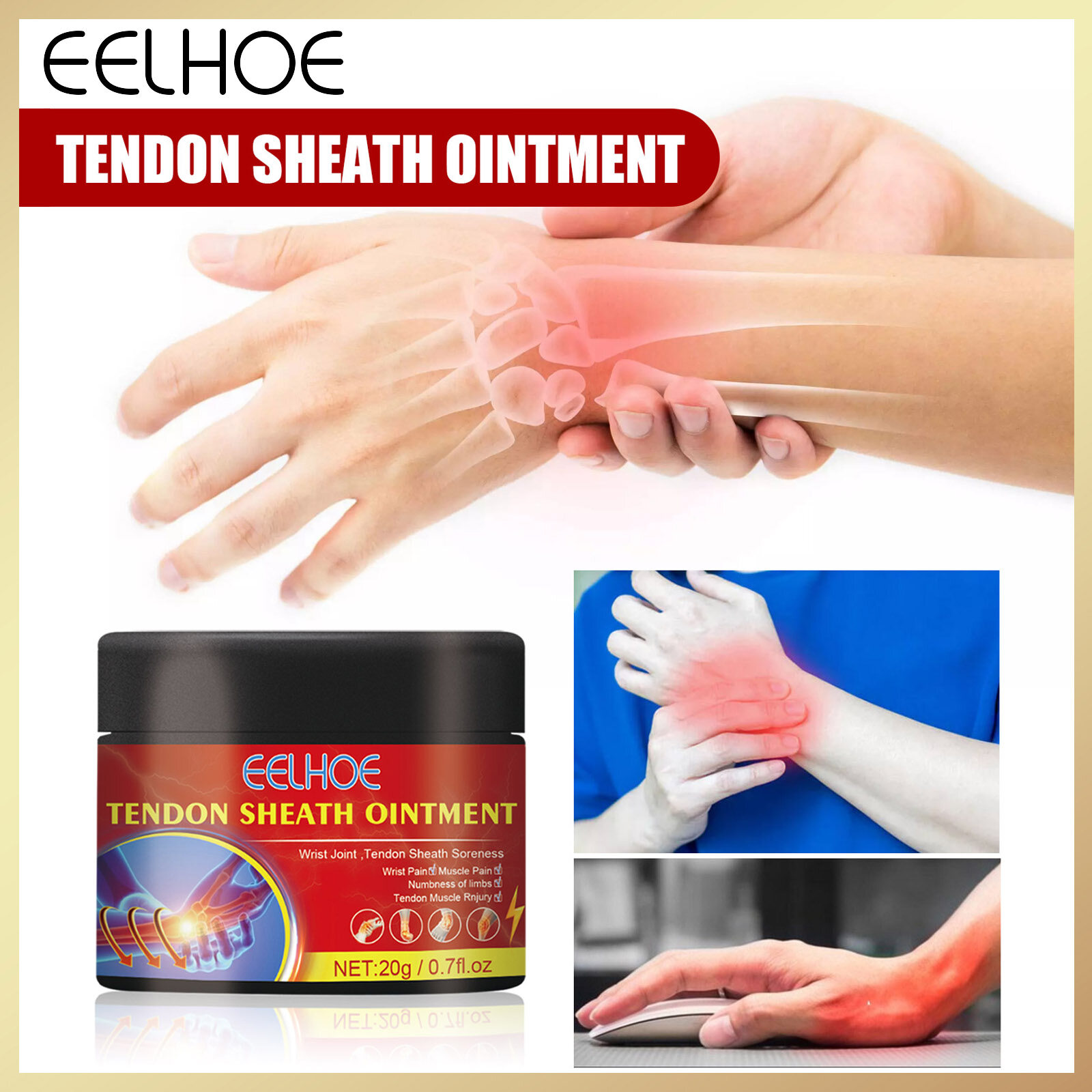 Eelhoe kem giảm đau vỏ gân thuốc mỡ giảm đau viêm khớp để giảm đau cổ tay và cơ bắp khó chịu kem chăm sóc đau thắt lưng kích hoạt tenosynovitis kem giảm đau ngón tay cái điều trị thuốc mỡ mát xa giảm đau cơ bắp cơ thể di động