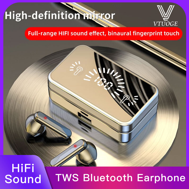 VTUOGE TWS Wireless Headphones 9D Stereo Earbuds Sports Waterproof Bluetooth Wireless Earphones With Microphone Wireless Headsets for xiaomi Redmi huawei Airdots Android Mobile Phone