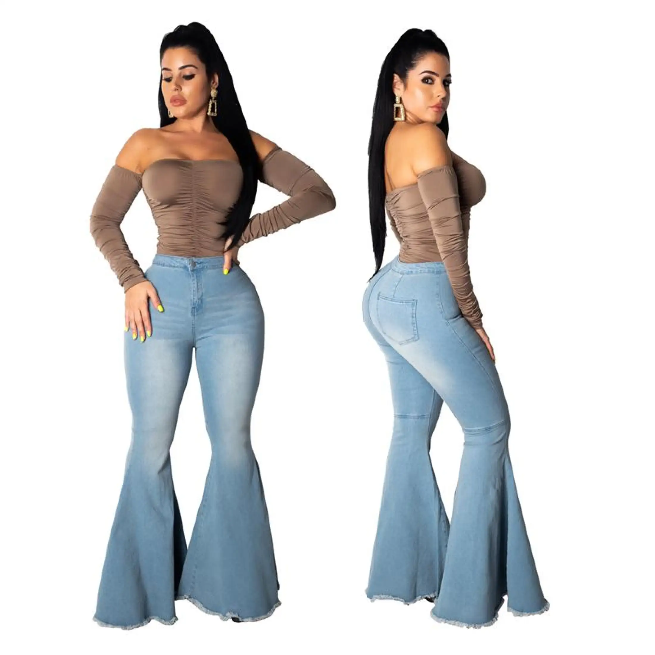 High Waist Flare Jeans Wide Leg Jeans 