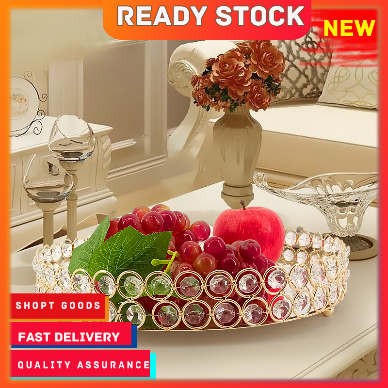 Gambar ?? Ready Stock ??  Fruit Plate Living Room Home Tea Table Fruit Plate Snacks Placed Candy Plate Dried Fruit Basket Box European Light Luxury