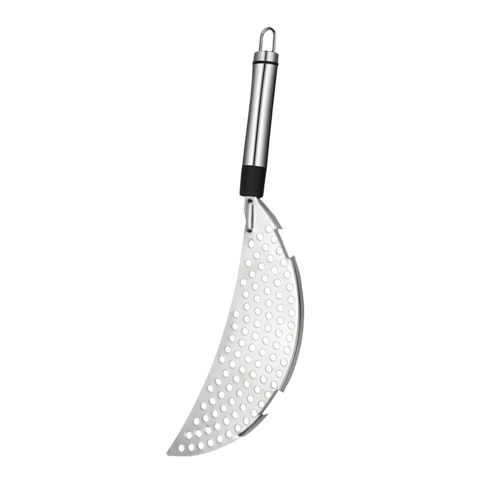 Gambar Stainless Steel Crescent Pan Pot Strainer Spaghetti Pasta Fry Drainer Handheld Kitchen Utensil 1 1 1