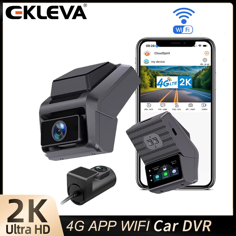  Ekleva 4G LTE 2K Phía Trước Và Trở Lại ống kính kép Camera hành trình xe ô tô Với khe cắm thẻ Sim Theo Dõi hai chiều Talkie xem trực tiếp App Cloudspirit 