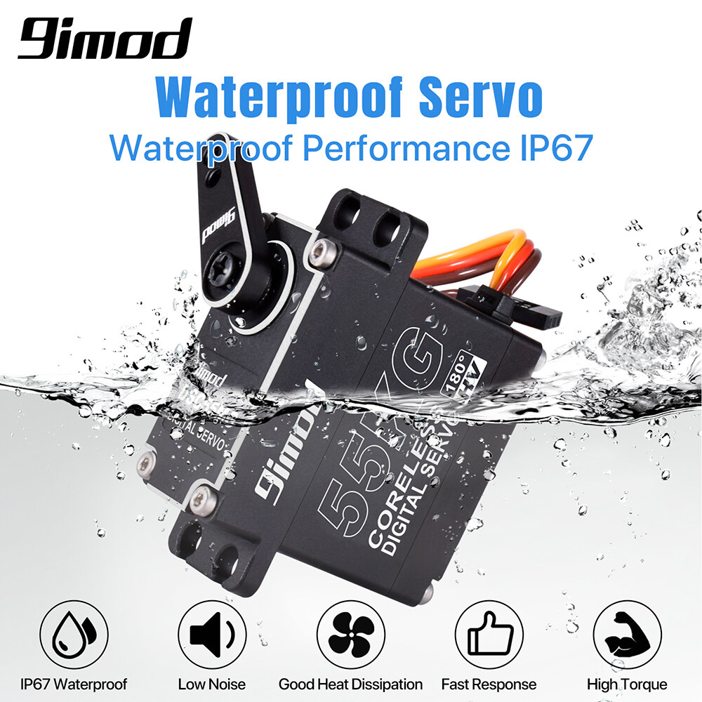 9imod 55kg không thấm nước servo IP67 180/270 cảm biến mô-men xoắn cao coreless động cơ servo kỹ thu