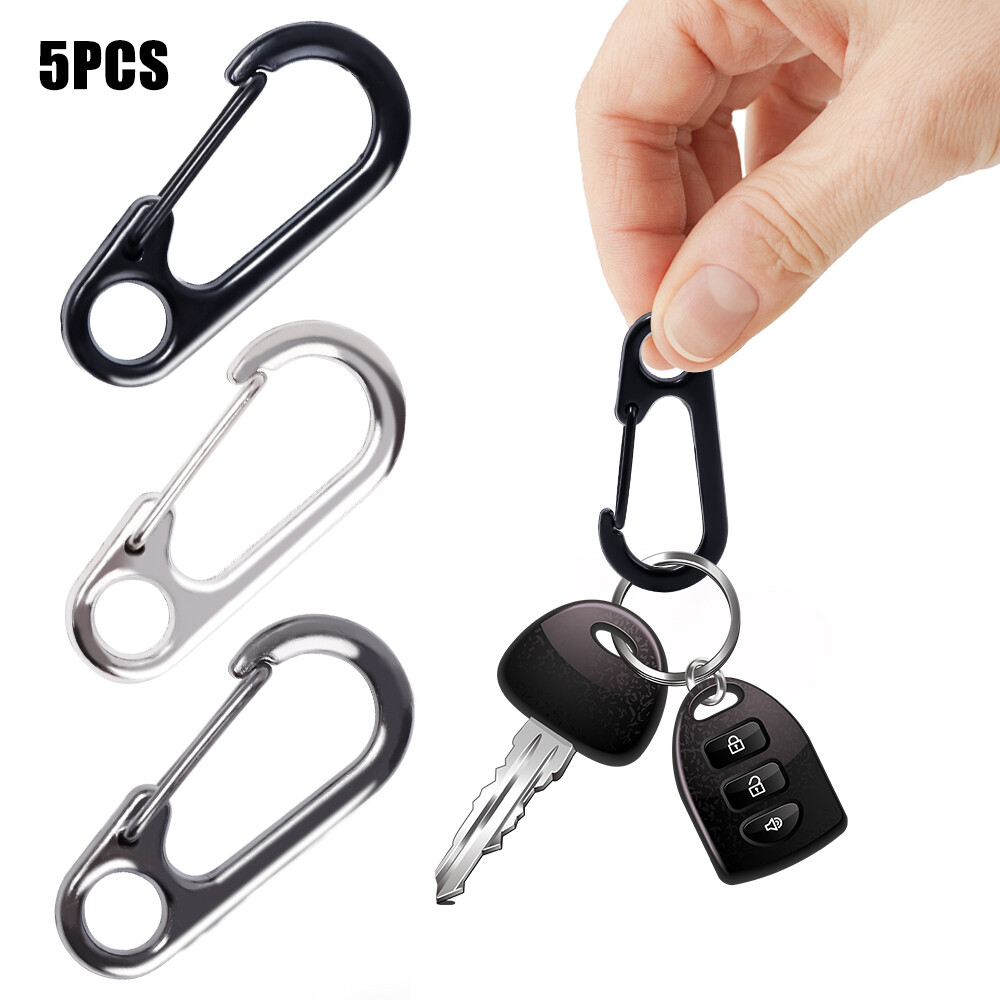 5 móc khóa lò xo mini ngoài trời móc chìa khóa hình chữ d kẹp lò xo khóa treo chai ba lô đi bộ đường dài cắm trại