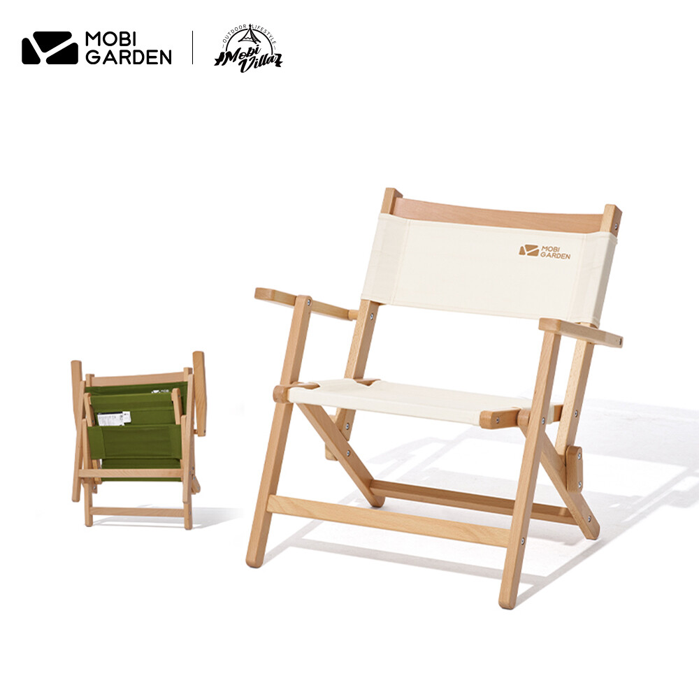 MOBI GARDEN Camping Folding Chair Solid Wood Chair Glamping Picnic Beach Outdoor Luxury ราคา 3,000 บาท*ส่งฟรี