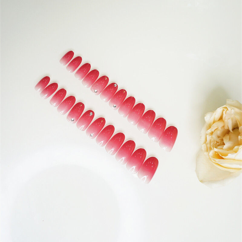 24 Cái Móng Tay Giả, Khảm Móng Nghệ Thuật Có Thể Đeo Với Hạt Vàng Và Nhấp Nháy Kim Cương Móng Tay Giả Đã Hoàn Thiện Màu Bột Kim Cương Cho Nữ