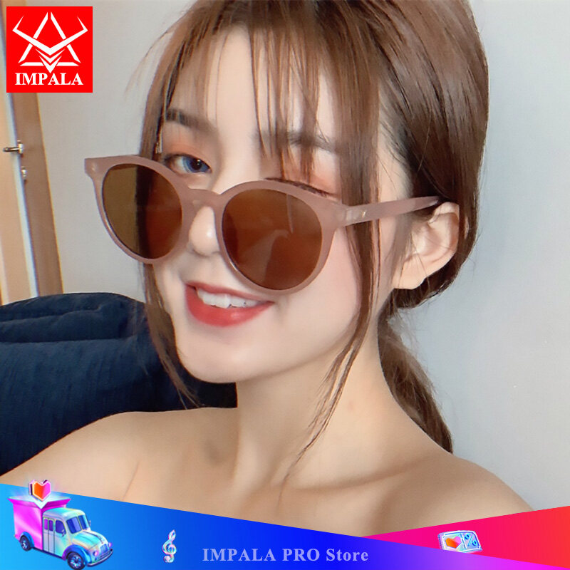 IMPALA QT1639W Korean Style Sunglasses for Women and Men Fashion Style Round Lens Sun Glasses UV Protection Anti Glare Outdoor Sports Eyewear
