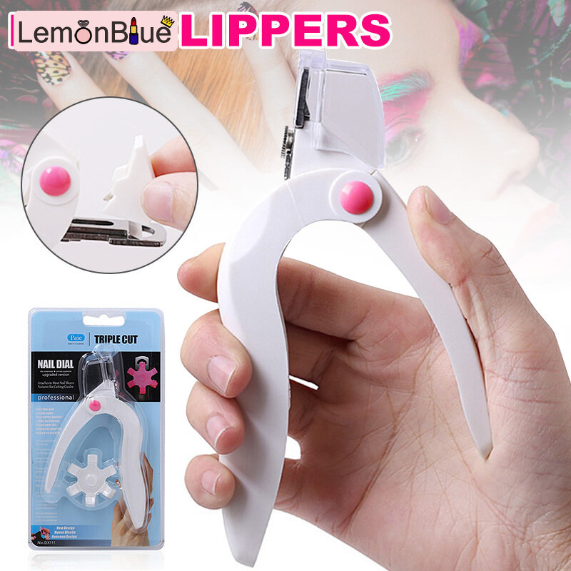 Gambar LemonBlue Art Nail Edge Clipper Cutter Acrylic Gel Tips French U shaped Trimmer Manicure Tool 3 Styles Cutting Ways