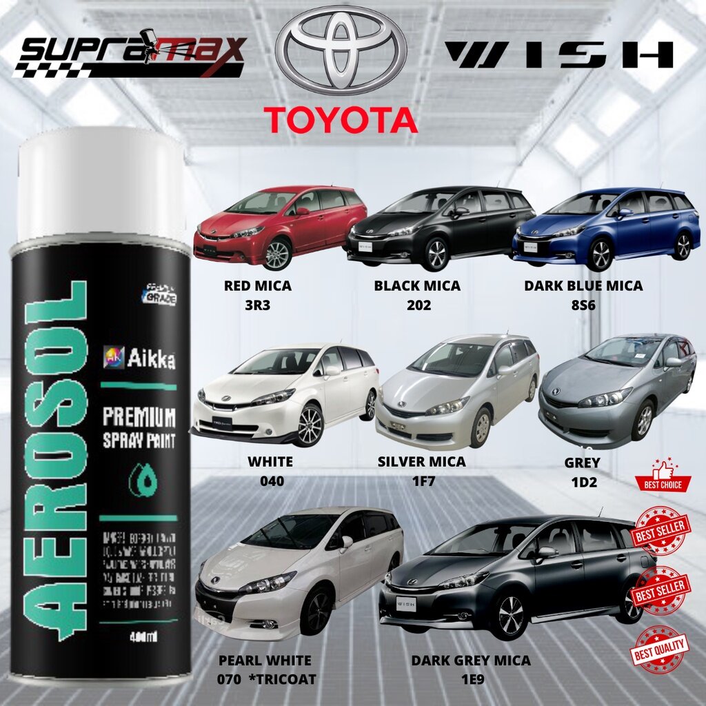 [Toyota Wish] Supramax Aikka Touch Up Paint/ Aerosol Spray 2K Paint Cat Kereta Tin Spray