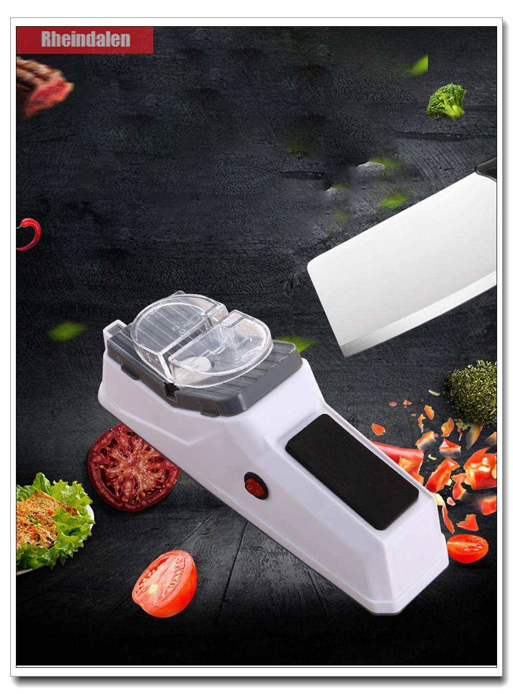 Gambar Electric knife sharpener for fine grinding and sharpening of the edge electric knife kitchen tool portable double sided fast knife sharpener