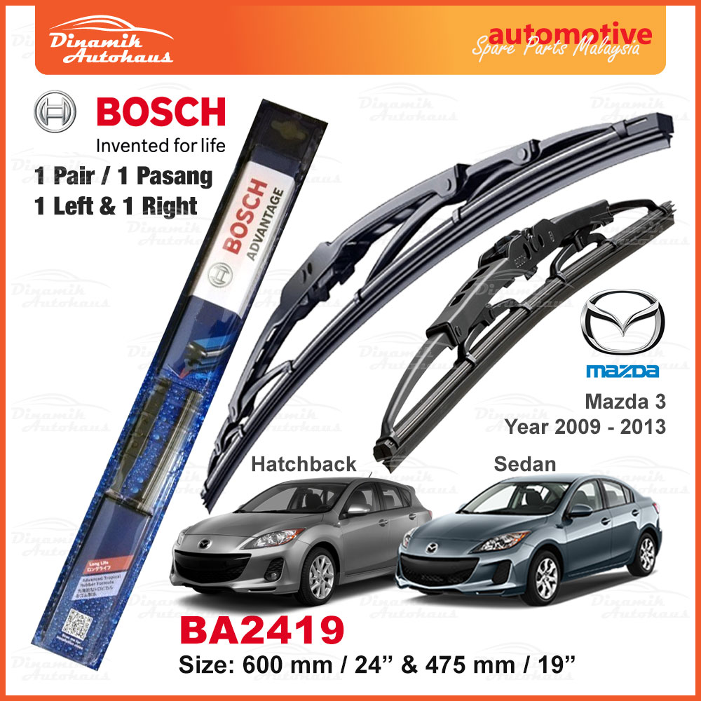 Bosch Aerotwin Wiper Blades – Front Pair For Mazda 3 BL 2009-2014