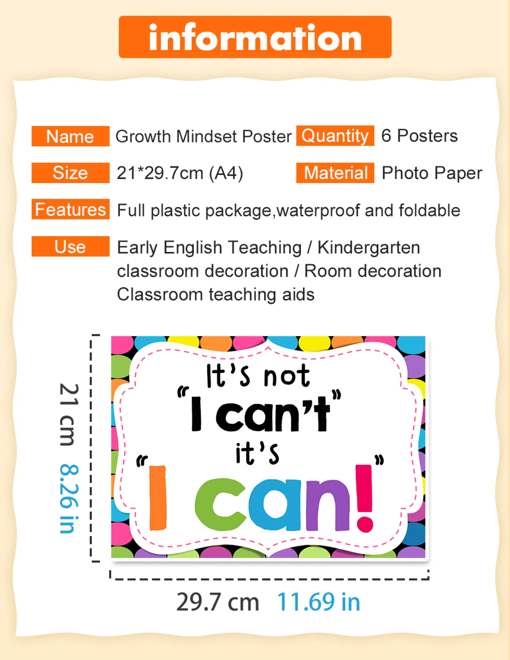6pcs Set English A4 Plastic Laminated Big Card Educational Poster Toys For Children Activities Cards Game Classroom Decoration Growth Thinking Growth Mindset Teacher Aids Tool Lazada Singapore