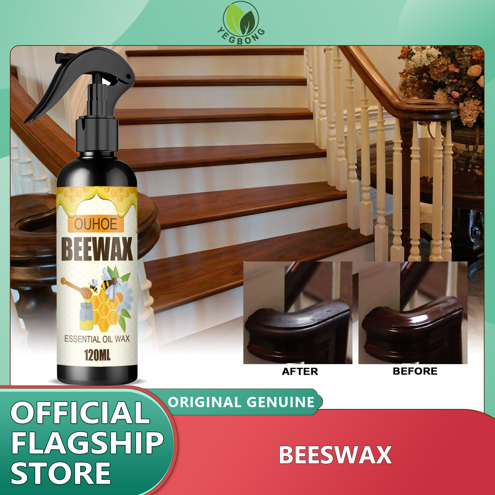 OUHOE Beeswax Furniture Polish Wood Wax Spray for Wood Cleaner Furniture Care Oil Wax Wood Seasoning Beewax Spray Multipurpose Refined Natural Seasoning Beeswax Spray Wood Furniture Flooring Polish Bee Wax Household Tables Chairs Protective Accessory ราคา 159 บาท*ส่งฟรี