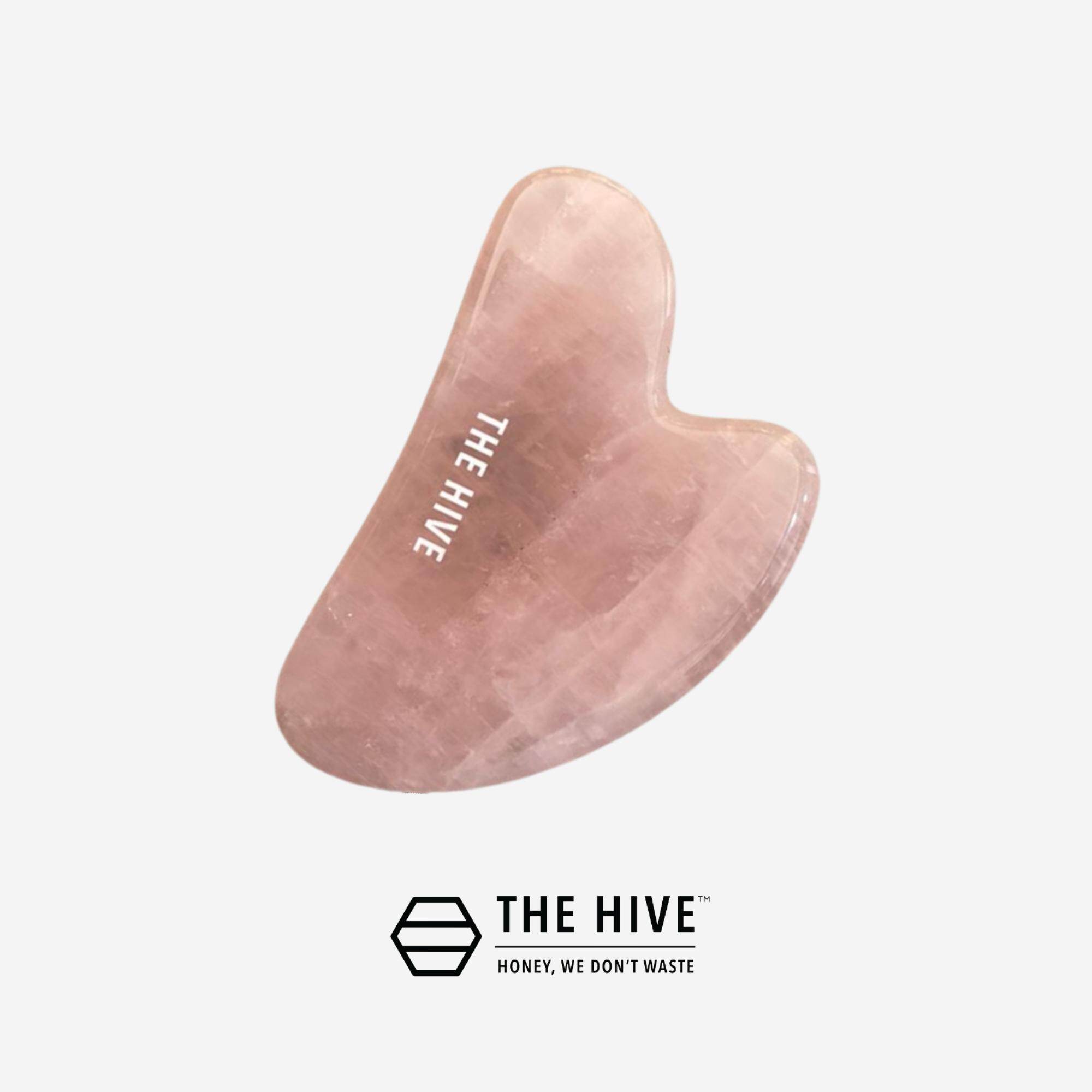 Gambar The Hive Rose Quartz Gua Sha Face Massager Tool For Face   Body  For Massage Skin, Decrease Puffiness   Tighten Skin
