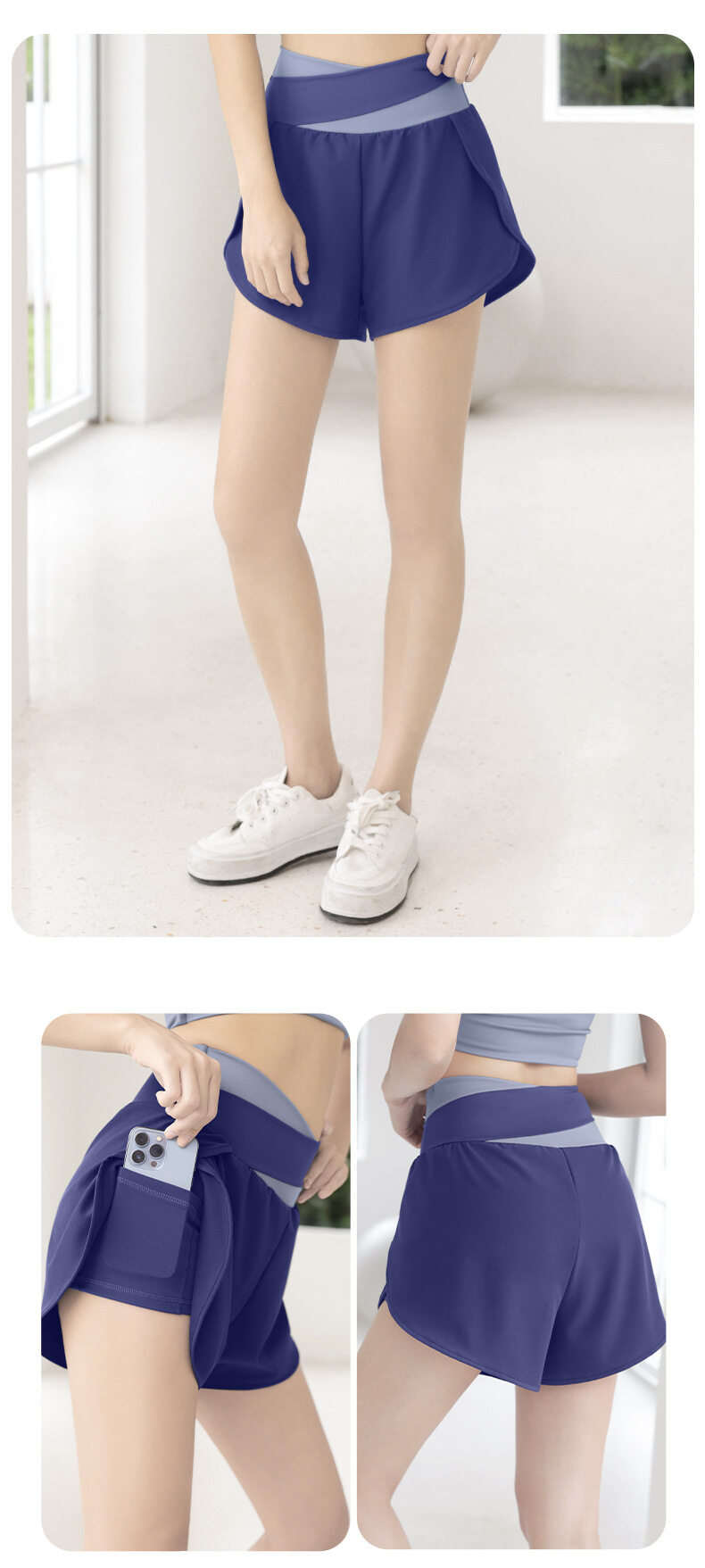 Dámské joggingové běžecké šortky Fiess prodyšné rychleschnoucí_voghion.com