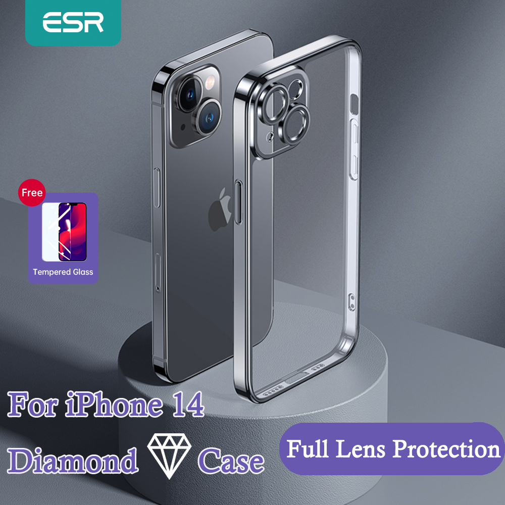 Esr ốp trong suốt kính cường lực cho iphone 14 iphone 14 plus iphone 14 pro iphone 14 pro max ốp lưng trong suốt bảo vệ toàn bộ ống kính