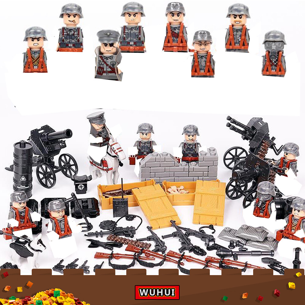 WUHUI 8 Cái SWAT Quân Đội WW2 Minifigure Đồ Chơi Xây Dựng Bộ Đồ Chơi Xây Dựng Khối Xây Dựng Quân Đội Blitzkrieg Đế Chế Hải Quân Lực Lượng Quốc Phòng Hình Người Lính Xây Dựng Gạch Đồ Chơi Trẻ Em Cho Bé Trai Bé Gái Tương Thích Với Tất Cả Các Thương Hiệu