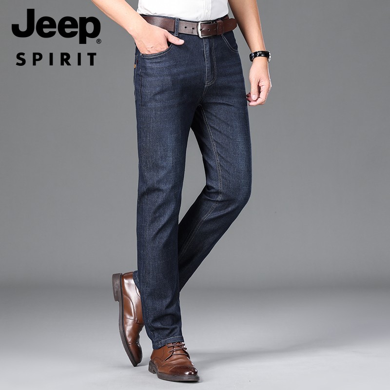 JEEP SPIRIT 1941 ESTD Jeans Men's 2024 Spring and Autumn Slim-fit Korean Fashionable Casual Trousers