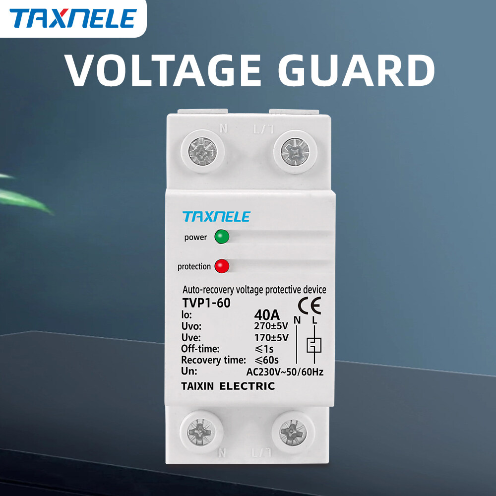 230V AC 40A 63A Din Rail Auto Recovery Voltage Protective Over Under Voltage Relay Device Protector Overvoltage Protection