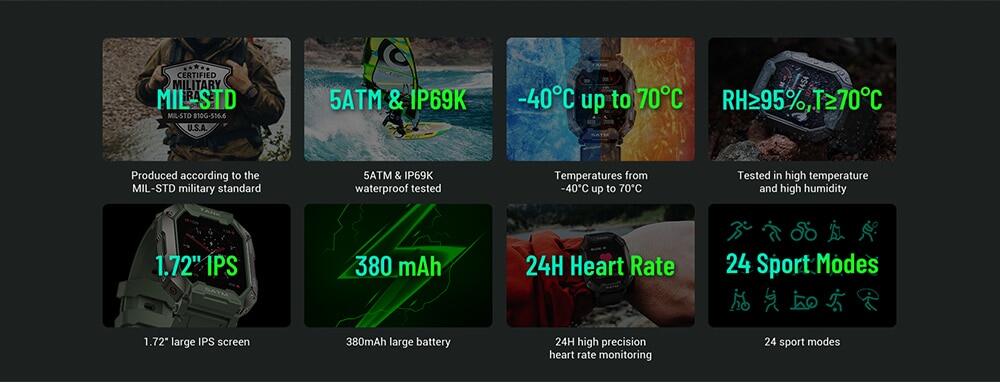 kospet tank m1 2022 đồng hồ thông minh, máy theo dõi hoạt động theo dõi nồng độ oxy trong máu huyết áp 5atm ip69k chống nước, đồng hồ thể dục 1.72 inch với máy theo dõi giấc ngủ nhịp tim cho iphone android 4