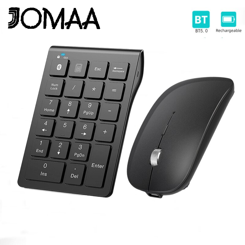 Bàn phím số không dây bluetooth mini bảng số 22 phím kế toán tài chính bàn phím số tiện ích mở rộng với chuột không dây bluetooth