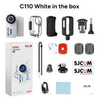 กล้องบันทึกการขับขี่รถจักรยานยนต์ SJCAM C110 Plus กล้องแอ็คชั่นขนาดเล็ก4K กล้องบันทึกวิดีโอการมองเห็นได้ในเวลากลางคืน Vlog กันน้ำเว็บแคมสำหรับกีฬา