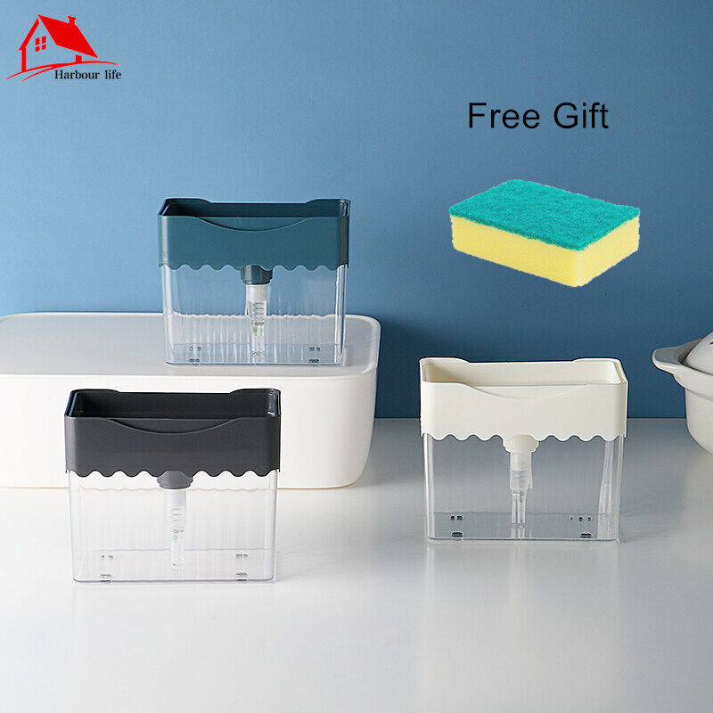 Hộp đựng xà phòng nước rửa chén nhà bếp xà phòng giá bơm xà phòng lỏng ấn tay chai bọt gel cho nhà bếp phòng tắm với miễn phí miếng bọt biển