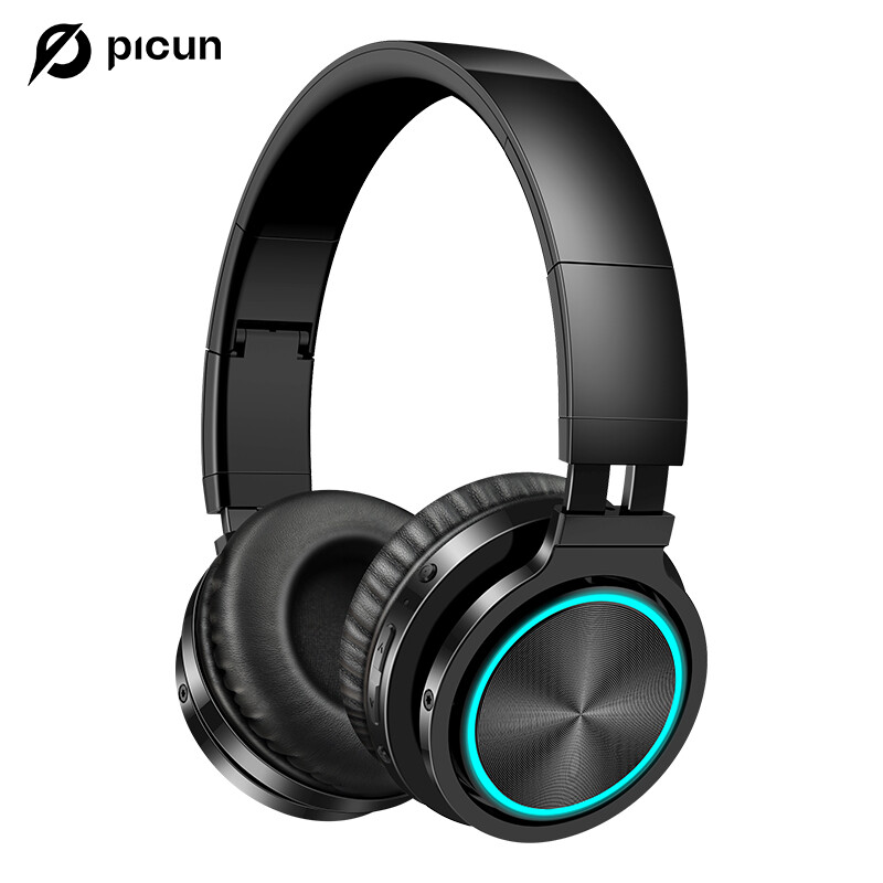 PICUN B12 Wireless Headphones Support LED RGB Light Foldable Gaming Headphone with Surround Sound Quality Headsets