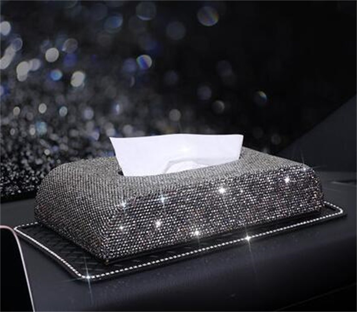 Gambar CW BlingCar TissueSun VisorLeatherTissue Paper Holder Case Sunvisor Hanging NapkinAccessories