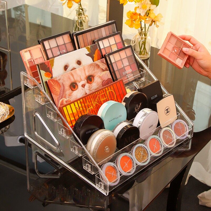 Gambar Lipstick Display Rack Eye Shadow Nail Gel Polish Show Storage Arcylic Cosmetic Organiser Stand Makeup Organizer
