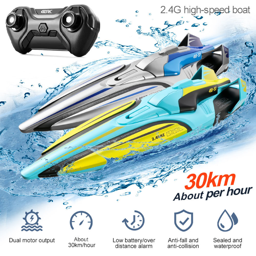 RC Boat 2.4G 4CH Remote Control High Speed Boats 30km H Dual Motors