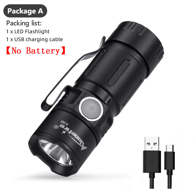 Alonefire Đèn Pin Mini Siêu Sáng LED X30 XPG Đèn Pin Ngoài Trời Di Động Sạc USB Để Cắm Trại Du Lịch
